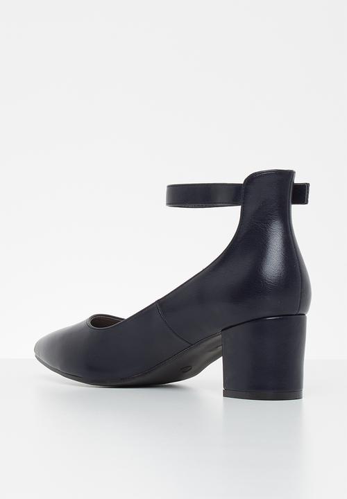 Jada - Brush pu heel - navy