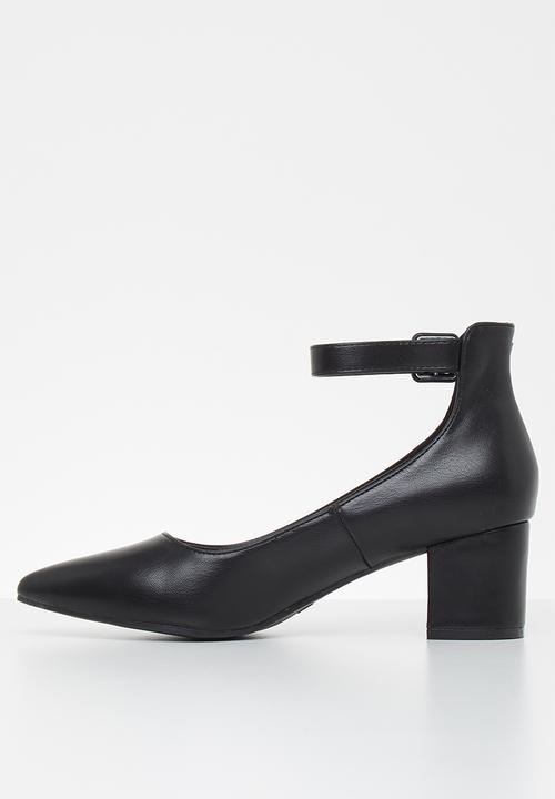 Jada - Brush pu heel - black