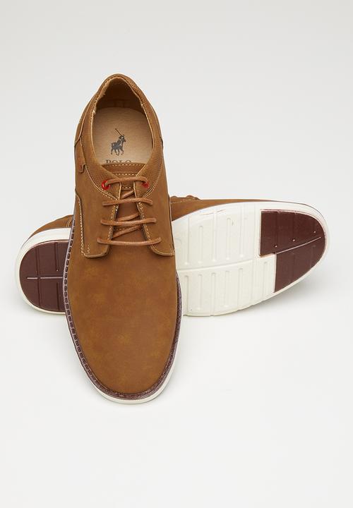 POLO - Joey nubuck pu lace up - brown
