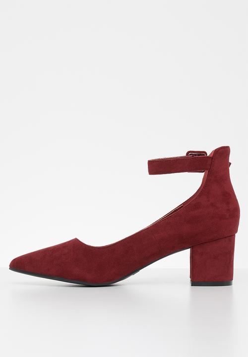 Jada - Faux suede heel - burgundy