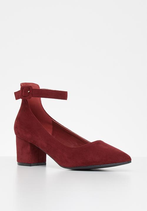 Jada - Faux suede heel - burgundy