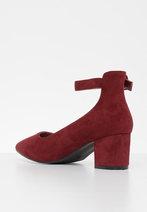 Jada - Faux suede heel - burgundy