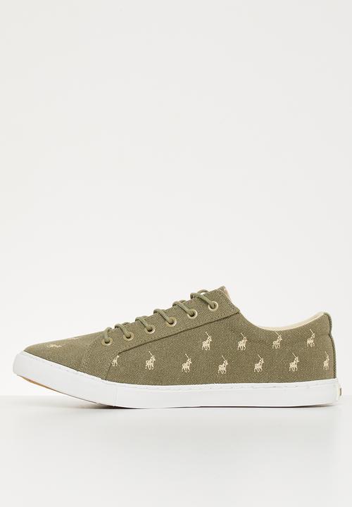 POLO - Logan monogram canvas sneaker - green