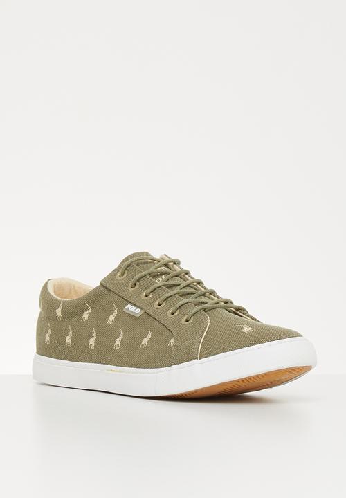 POLO - Logan monogram canvas sneaker - green