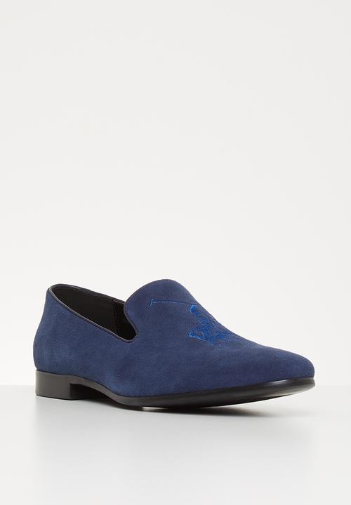 POLO - Jacob suede pony slip on - navy