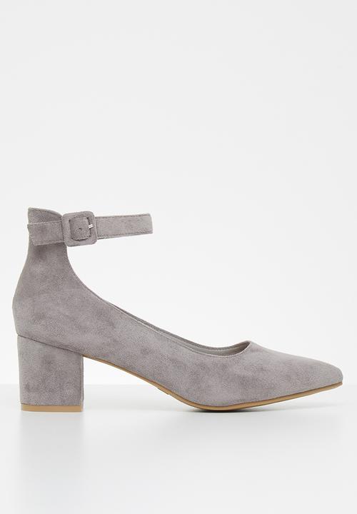 Jada - Faux suede heel - grey