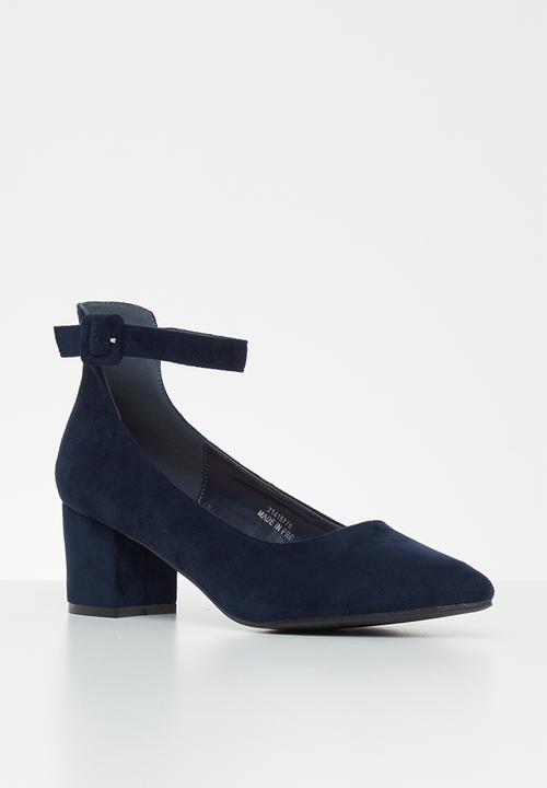 Jada - Faux suede heel - navy