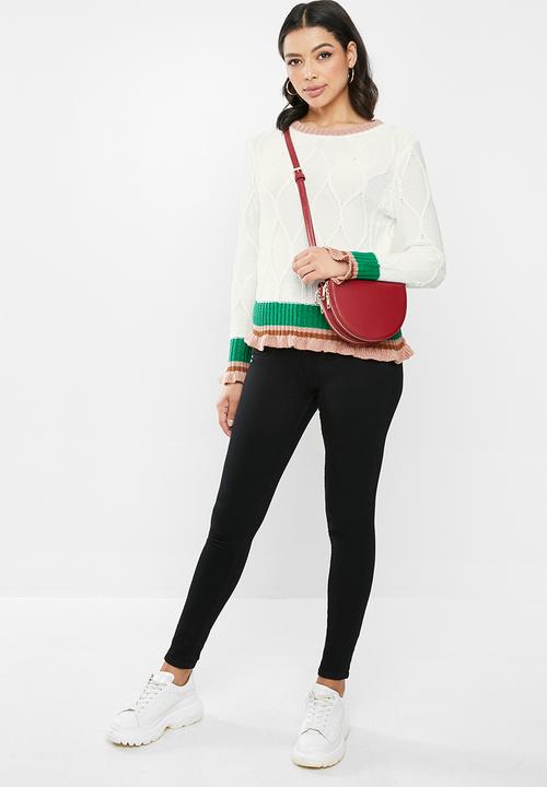Glamorous - Frill detail jumper - white