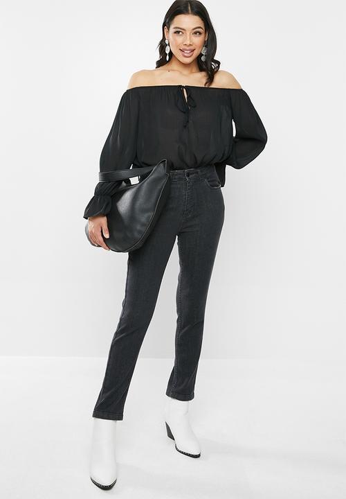 Glamorous - Keyhole tie bodysuit - black