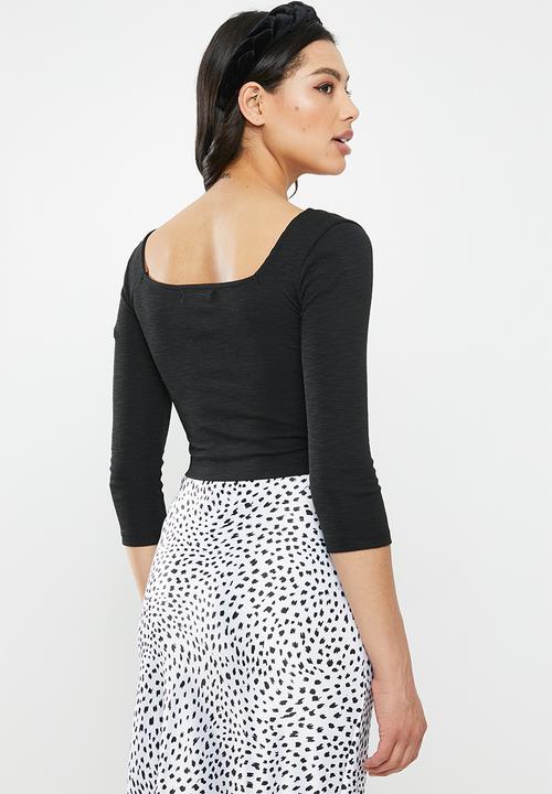 Glamorous - Ribbed tee - black
