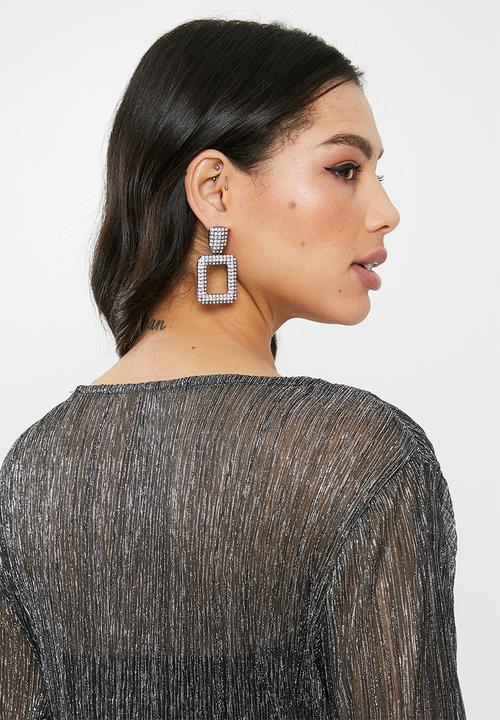 Glamorous - Mesh blouse - silver & black 