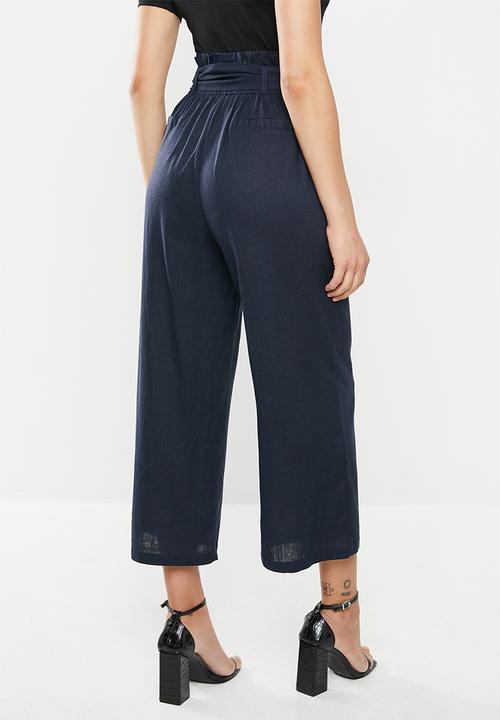 Glamorous - Linen wide leg trousers - navy