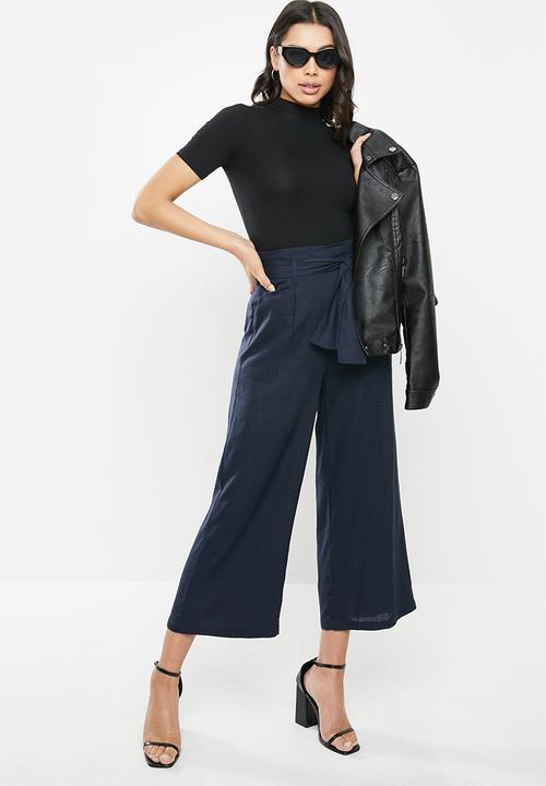 Glamorous - Linen wide leg trousers - navy