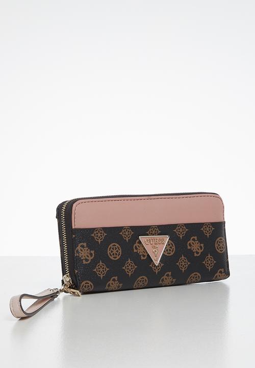 GUESS - Kamryn slg large zip around - brown & blush