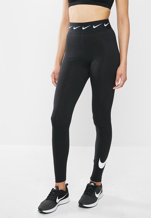 nike swoosh leggings black