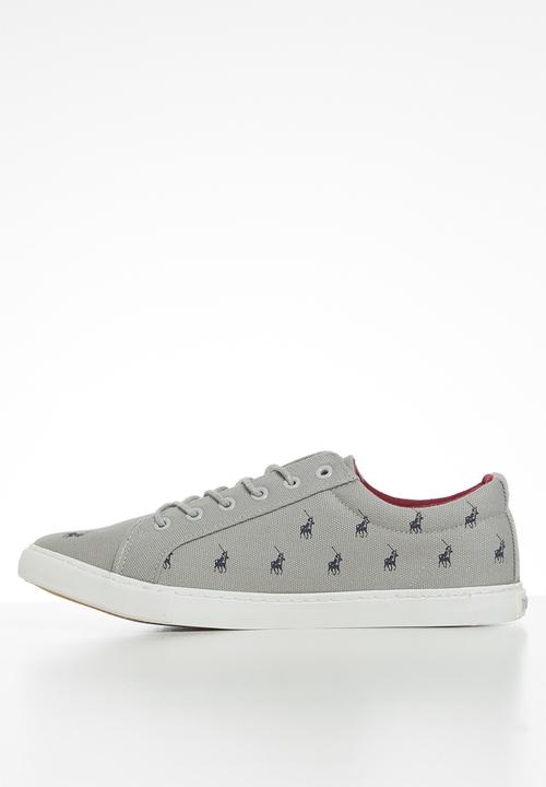 POLO - Logan monogram canvas sneaker - grey