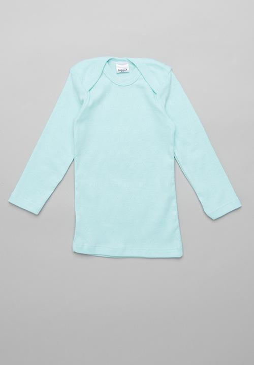 Pop Candy - 2 pack long sleeve tee - white & aqua