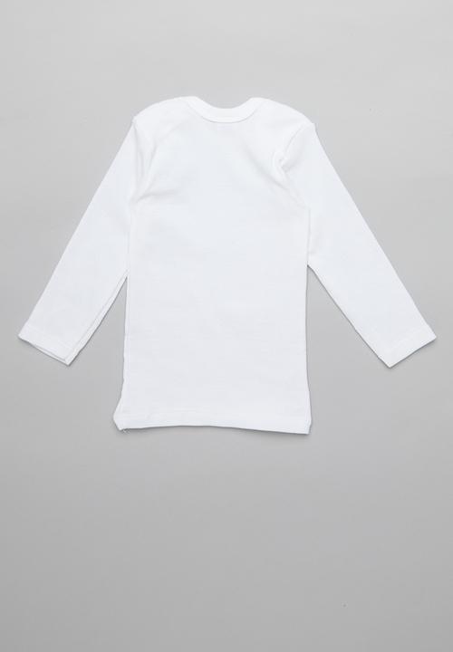Pop Candy - 2 pack long sleeve tee - white & aqua