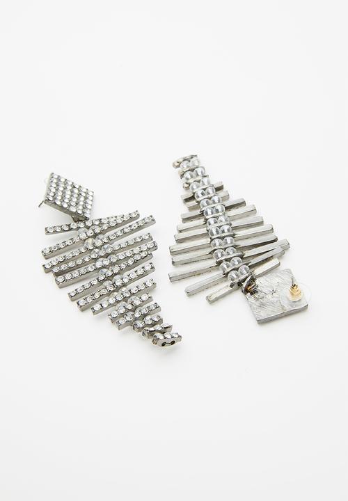 Superbalist - Lucie statement studded earrings - silver
