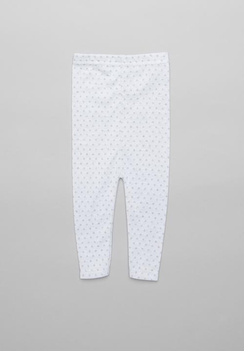 Pop Candy - Girls 2 pack leggings - white & grey 