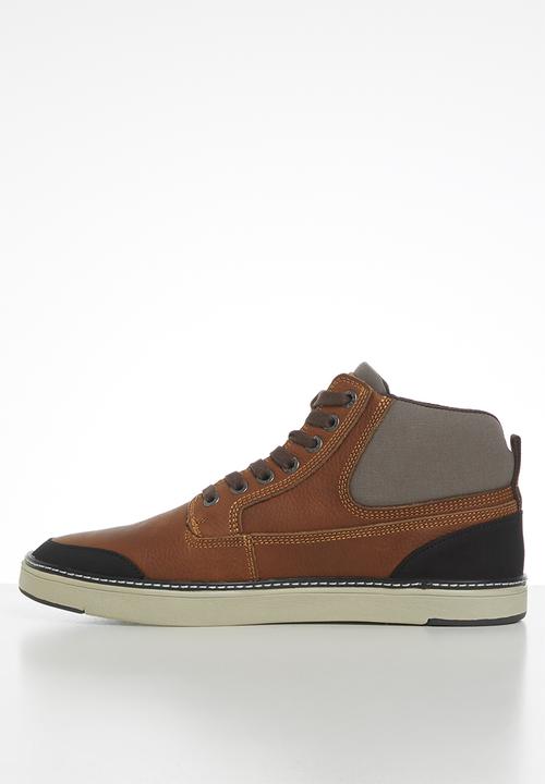 JEEP - High top leather sneaker - multi