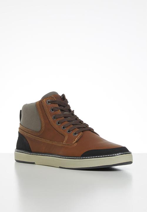 JEEP - High top leather sneaker - multi