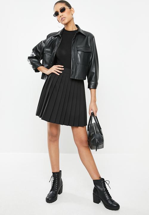 Blake - Knife pleat mini skirt - black
