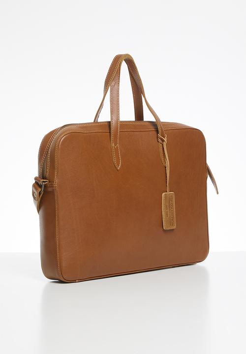 FSP Collection - Briefcase dakota leather bag - fudge
