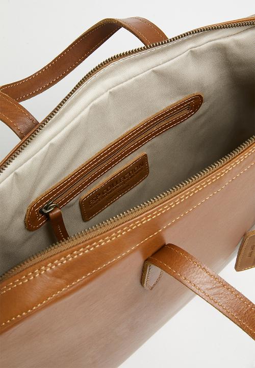 FSP Collection - Briefcase dakota leather bag - fudge