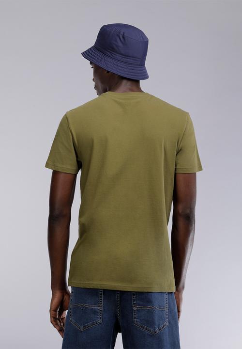 POLO - Mens Lucas plain crew neck T-shirt - olive
