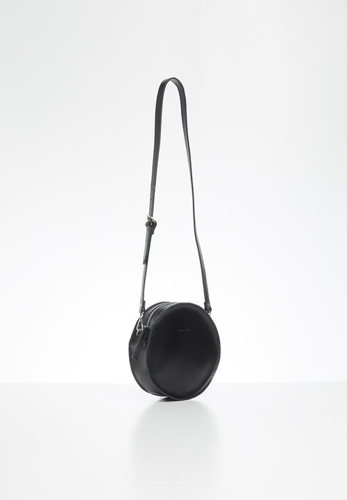 FSP Collection - Raw edge round veg leather bag - black