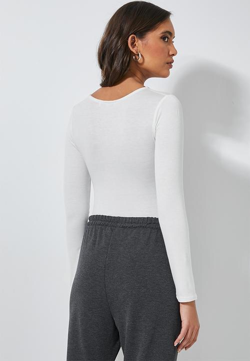 Superbalist - 2 Pack splash neckline bodysuit - black & milk