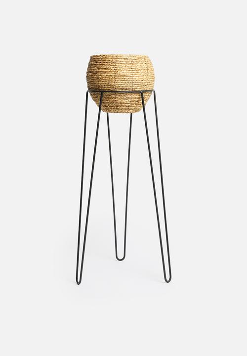 Sixth Floor - Banjar standing planter - black & brown