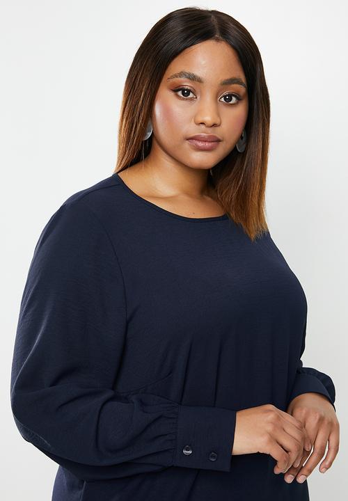 edit Plus - Cuffed shell blouse - navy