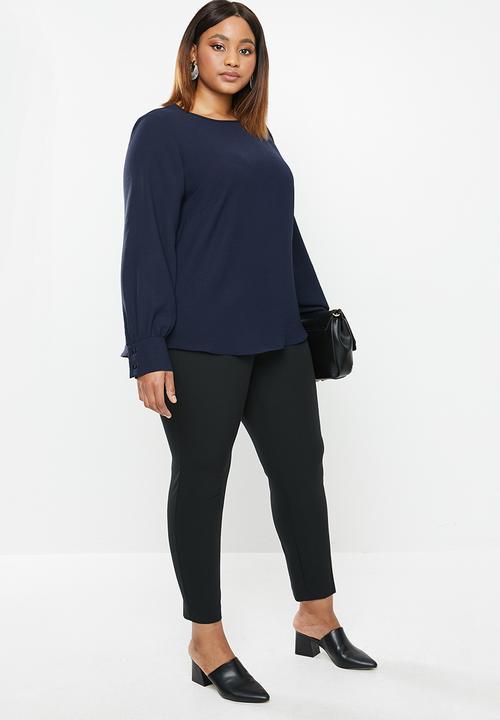 edit Plus - Cuffed shell blouse - navy