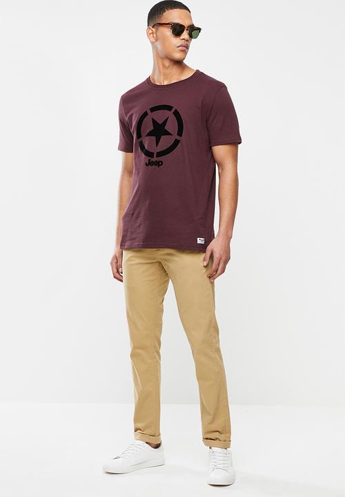 JEEP - Star short sleeve tee - ruby