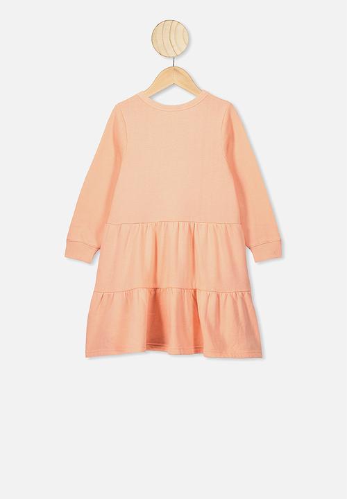 Cotton On - Angie long sleeve dress - peach