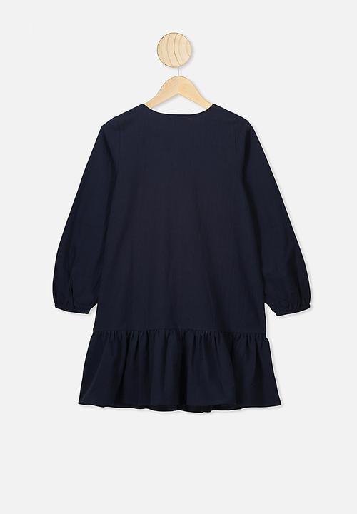 Free by Cotton On - Leila long sleeve dress - navy