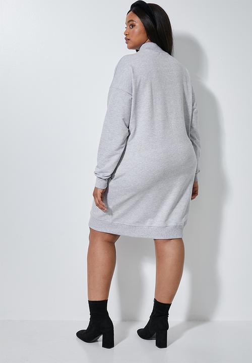 Superbalist - Cutline highneck fleece dress - grey