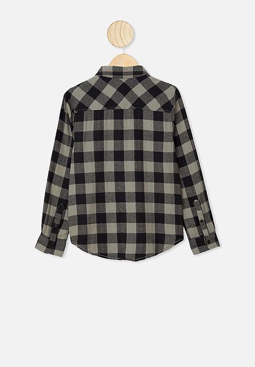 Free by Cotton On - Rocky shirt  - grey & black 