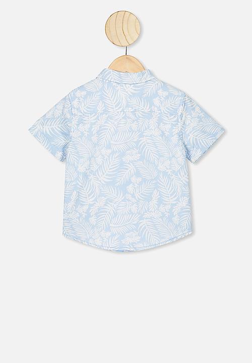 Cotton On - Resort short sleeve shirt - blue & white 
