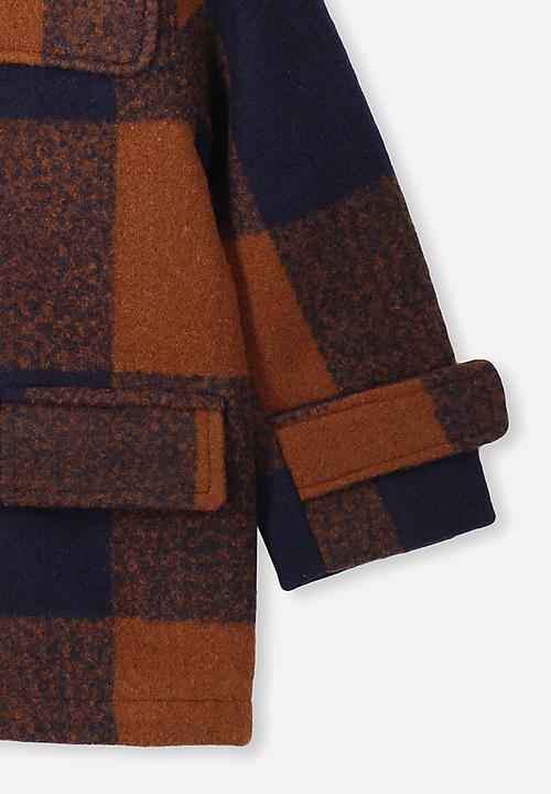 Cotton On - Lennon duffle coat -brown & navy 