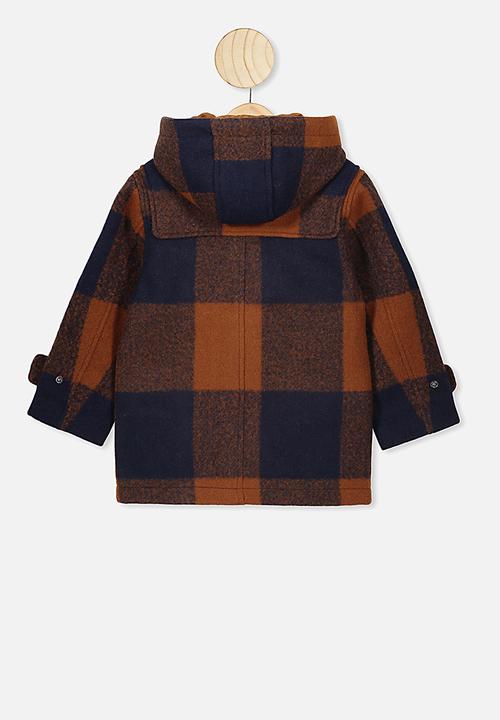 Cotton On - Lennon duffle coat -brown & navy 