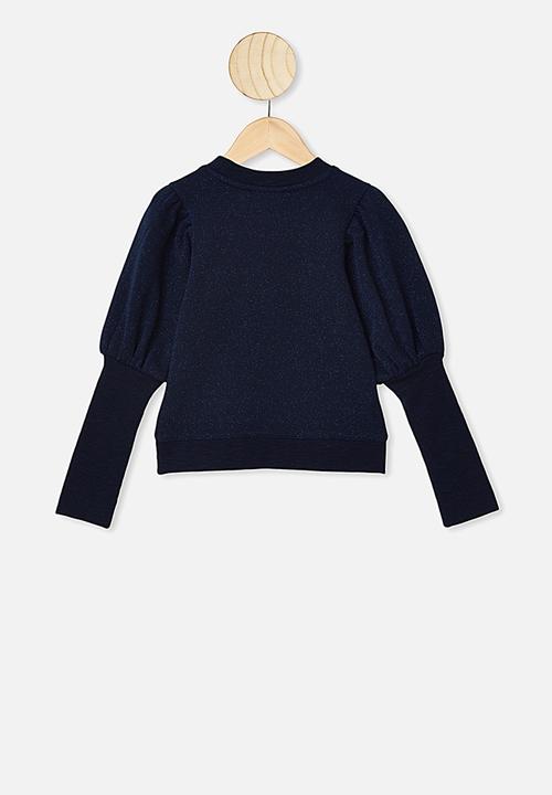 Cotton On - Palila puff sleeve fleece - navy