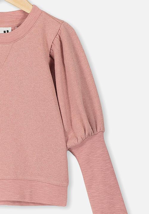Cotton On - Palila puff sleeve fleece - pink