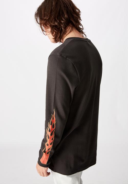 Factorie - Slim long sleeve graphic T-shirt - charcoal 