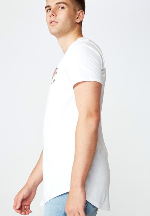 Factorie - Forever curved graphic T-shirt - white
