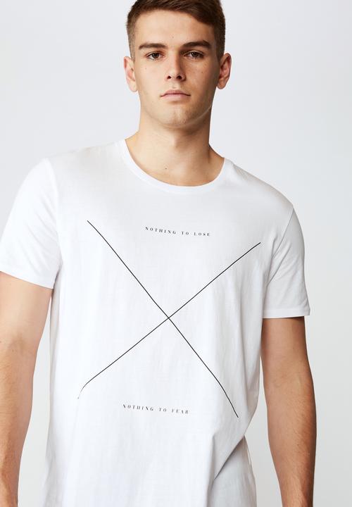 Factorie - Nothing to lose curved graphic T-shirt - white