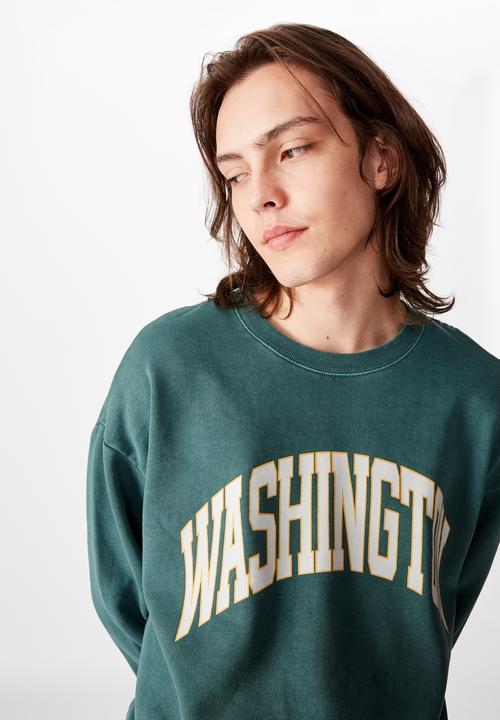 Factorie - Washington oversized graphic crew - green