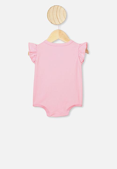 Cotton On - The sleeveless ruffle bubbysuit - pink